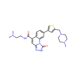 CN(C)CCNC(=O)c1cc2n[nH]c(=O)n2c2cc(-c3csc(CN4CCN(C)CC4)c3)ccc12 ZINC000084603664