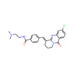 CN(C)CCNC(=O)c1ccc(/C=C2\CCCn3c2nc2cc(Cl)ccc2c3=O)cc1 ZINC000084633324