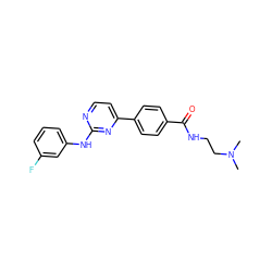 CN(C)CCNC(=O)c1ccc(-c2ccnc(Nc3cccc(F)c3)n2)cc1 ZINC000063539921