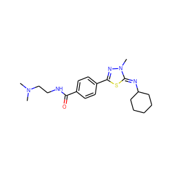 CN(C)CCNC(=O)c1ccc(-c2nn(C)/c(=N/C3CCCCC3)s2)cc1 ZINC000028391739