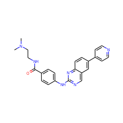 CN(C)CCNC(=O)c1ccc(Nc2ncc3cc(-c4ccncc4)ccc3n2)cc1 ZINC000095592124