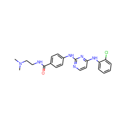 CN(C)CCNC(=O)c1ccc(Nc2nccc(Nc3ccccc3Cl)n2)cc1 ZINC000089469984