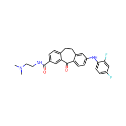 CN(C)CCNC(=O)c1ccc2c(c1)C(=O)c1ccc(Nc3ccc(F)cc3F)cc1CC2 ZINC000095598333