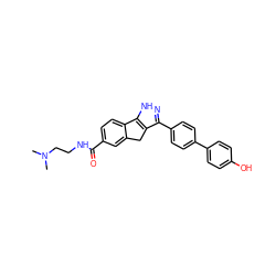 CN(C)CCNC(=O)c1ccc2c(c1)Cc1c(-c3ccc(-c4ccc(O)cc4)cc3)n[nH]c1-2 ZINC000028714097