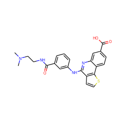 CN(C)CCNC(=O)c1cccc(Nc2nc3cc(C(=O)O)ccc3c3sccc23)c1 ZINC000167788443