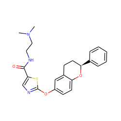 CN(C)CCNC(=O)c1cnc(Oc2ccc3c(c2)CC[C@@H](c2ccccc2)O3)s1 ZINC000169710683