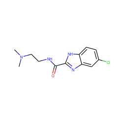 CN(C)CCNC(=O)c1nc2cc(Cl)ccc2[nH]1 ZINC000028455280