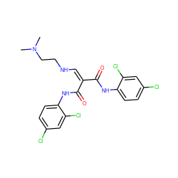 CN(C)CCNC=C(C(=O)Nc1ccc(Cl)cc1Cl)C(=O)Nc1ccc(Cl)cc1Cl ZINC000022788194