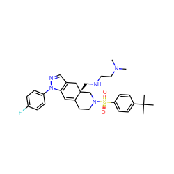 CN(C)CCNC[C@]12Cc3cnn(-c4ccc(F)cc4)c3C=C1CCN(S(=O)(=O)c1ccc(C(C)(C)C)cc1)C2 ZINC000029127587