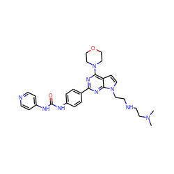 CN(C)CCNCCn1ccc2c(N3CCOCC3)nc(-c3ccc(NC(=O)Nc4ccncc4)cc3)nc21 ZINC000049072966