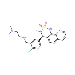 CN(C)CCNCc1cc([C@@H]2c3ccc4cccnc4c3NS(=O)(=O)N2C)ccc1F ZINC000205635448