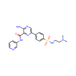 CN(C)CCNS(=O)(=O)c1ccc(-c2cnc(N)c(C(=O)Nc3cccnc3)n2)cc1 ZINC000095573432