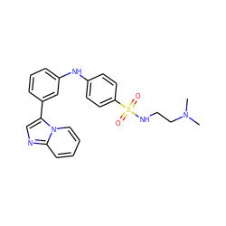 CN(C)CCNS(=O)(=O)c1ccc(Nc2cccc(-c3cnc4ccccn34)c2)cc1 ZINC000064503654