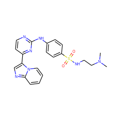 CN(C)CCNS(=O)(=O)c1ccc(Nc2nccc(-c3cnc4ccccn34)n2)cc1 ZINC000000590705