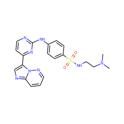 CN(C)CCNS(=O)(=O)c1ccc(Nc2nccc(-c3cnc4cccnn34)n2)cc1 ZINC000014945898