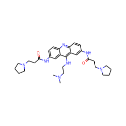 CN(C)CCNc1c2cc(NC(=O)CCN3CCCC3)ccc2nc2ccc(NC(=O)CCN3CCCC3)cc12 ZINC000027518741