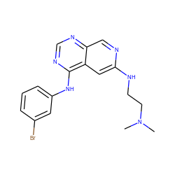 CN(C)CCNc1cc2c(Nc3cccc(Br)c3)ncnc2cn1 ZINC000021289138