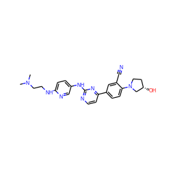 CN(C)CCNc1ccc(Nc2nccc(-c3ccc(N4CC[C@H](O)C4)c(C#N)c3)n2)cn1 ZINC000219377012