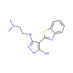 CN(C)CCNc1n[nH]c(N)c1-c1nc2ccccc2s1 ZINC000114400133