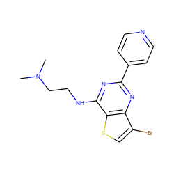 CN(C)CCNc1nc(-c2ccncc2)nc2c(Br)csc12 ZINC000223660564