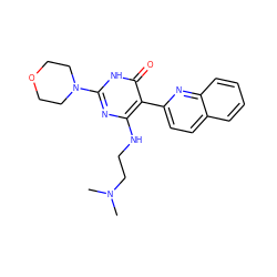 CN(C)CCNc1nc(N2CCOCC2)[nH]c(=O)c1-c1ccc2ccccc2n1 ZINC000205739774