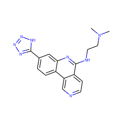 CN(C)CCNc1nc2cc(-c3nnn[nH]3)ccc2c2cnccc12 ZINC000140007765