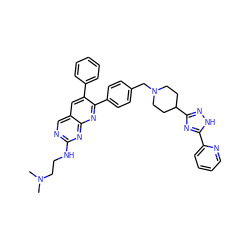 CN(C)CCNc1ncc2cc(-c3ccccc3)c(-c3ccc(CN4CCC(c5n[nH]c(-c6ccccn6)n5)CC4)cc3)nc2n1 ZINC000042833828