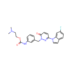 CN(C)CCOC(=O)Nc1cccc(Cn2nc(-n3ccc4ccc(F)cc43)ccc2=O)c1 ZINC000299867147