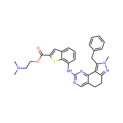 CN(C)CCOC(=O)c1cc2cccc(Nc3ncc4c(n3)-c3c(nn(C)c3Cc3ccccc3)CC4)c2s1 ZINC000141179891