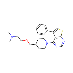 CN(C)CCOCC1CCN(c2ncnc3scc(-c4ccccc4)c23)CC1 ZINC000146448835