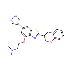 CN(C)CCOc1cc(-c2cn[nH]c2)cc2sc([C@H]3COc4ccccc4C3)nc12 ZINC000049036030
