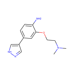 CN(C)CCOc1cc(-c2cn[nH]c2)ccc1N ZINC000040414335