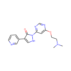 CN(C)CCOc1cc(-n2[nH]cc(-c3cccnc3)c2=O)ncn1 ZINC000096172351