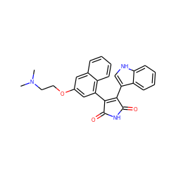 CN(C)CCOc1cc(C2=C(c3c[nH]c4ccccc34)C(=O)NC2=O)c2ccccc2c1 ZINC000045253017