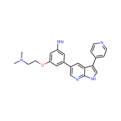 CN(C)CCOc1cc(N)cc(-c2cnc3[nH]cc(-c4ccncc4)c3c2)c1 ZINC000095573502