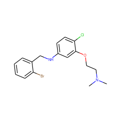 CN(C)CCOc1cc(NCc2ccccc2Br)ccc1Cl ZINC000095602852