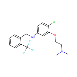 CN(C)CCOc1cc(NCc2ccccc2C(F)(F)F)ccc1Cl ZINC000095601869