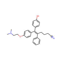 CN(C)CCOc1ccc(/C(=C(/CCCC#N)c2ccccc2)c2ccc(O)cc2)cc1 ZINC000014978651