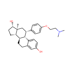 CN(C)CCOc1ccc([C@H]2C[C@]3(C)[C@@H](O)CC[C@H]3[C@@H]3CCc4cc(O)ccc4[C@@H]23)cc1 ZINC000031391321