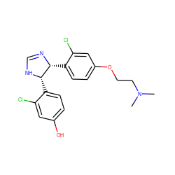 CN(C)CCOc1ccc([C@H]2N=CN[C@H]2c2ccc(O)cc2Cl)c(Cl)c1 ZINC000013607930