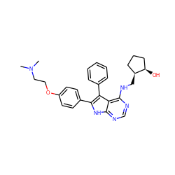 CN(C)CCOc1ccc(-c2[nH]c3ncnc(NC[C@H]4CCC[C@H]4O)c3c2-c2ccccc2)cc1 ZINC000039470908