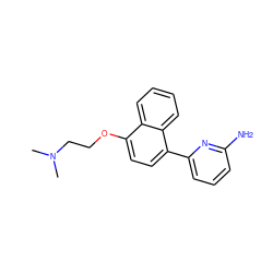 CN(C)CCOc1ccc(-c2cccc(N)n2)c2ccccc12 ZINC000013559823