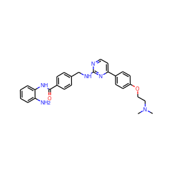 CN(C)CCOc1ccc(-c2ccnc(NCc3ccc(C(=O)Nc4ccccc4N)cc3)n2)cc1 ZINC000040933075