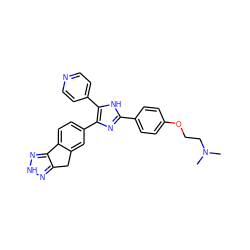 CN(C)CCOc1ccc(-c2nc(-c3ccc4c(c3)Cc3n[nH]nc3-4)c(-c3ccncc3)[nH]2)cc1 ZINC000064415830