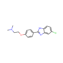 CN(C)CCOc1ccc(-c2nc3cc(Cl)ccc3[nH]2)cc1 ZINC000096282667