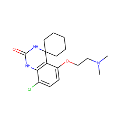 CN(C)CCOc1ccc(Cl)c2c1C1(CCCCC1)NC(=O)N2 ZINC000028371250