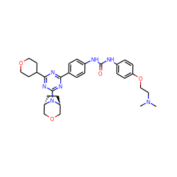 CN(C)CCOc1ccc(NC(=O)Nc2ccc(-c3nc(C4CCOCC4)nc(N4[C@H]5CC[C@H]4COC5)n3)cc2)cc1 ZINC000100752352