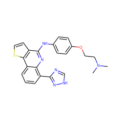 CN(C)CCOc1ccc(Nc2nc3c(-c4nc[nH]n4)cccc3c3sccc23)cc1 ZINC000084596852