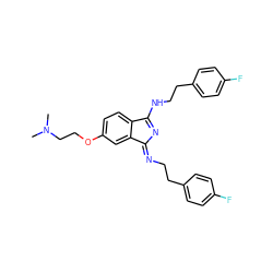 CN(C)CCOc1ccc2c(c1)/C(=N/CCc1ccc(F)cc1)N=C2NCCc1ccc(F)cc1 ZINC000026673712