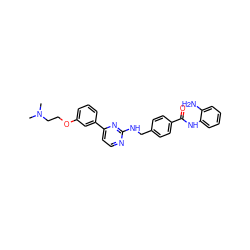 CN(C)CCOc1cccc(-c2ccnc(NCc3ccc(C(=O)Nc4ccccc4N)cc3)n2)c1 ZINC000040933077